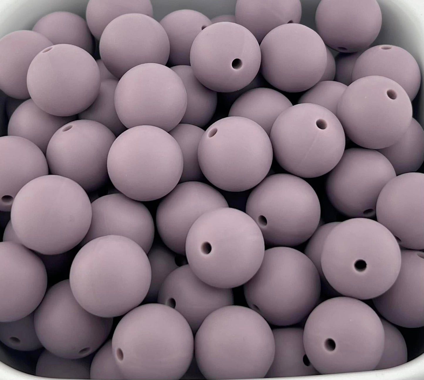 Pack of 100 15mm Wisteria Solid Silicone Beads