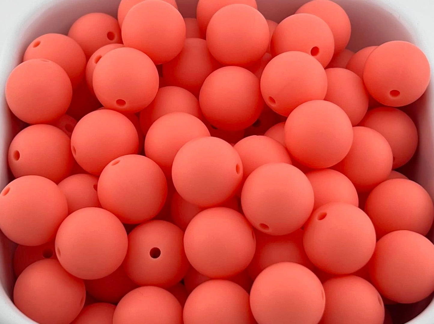 Pack of 100 15mm Salmon Solid Silicone Beads