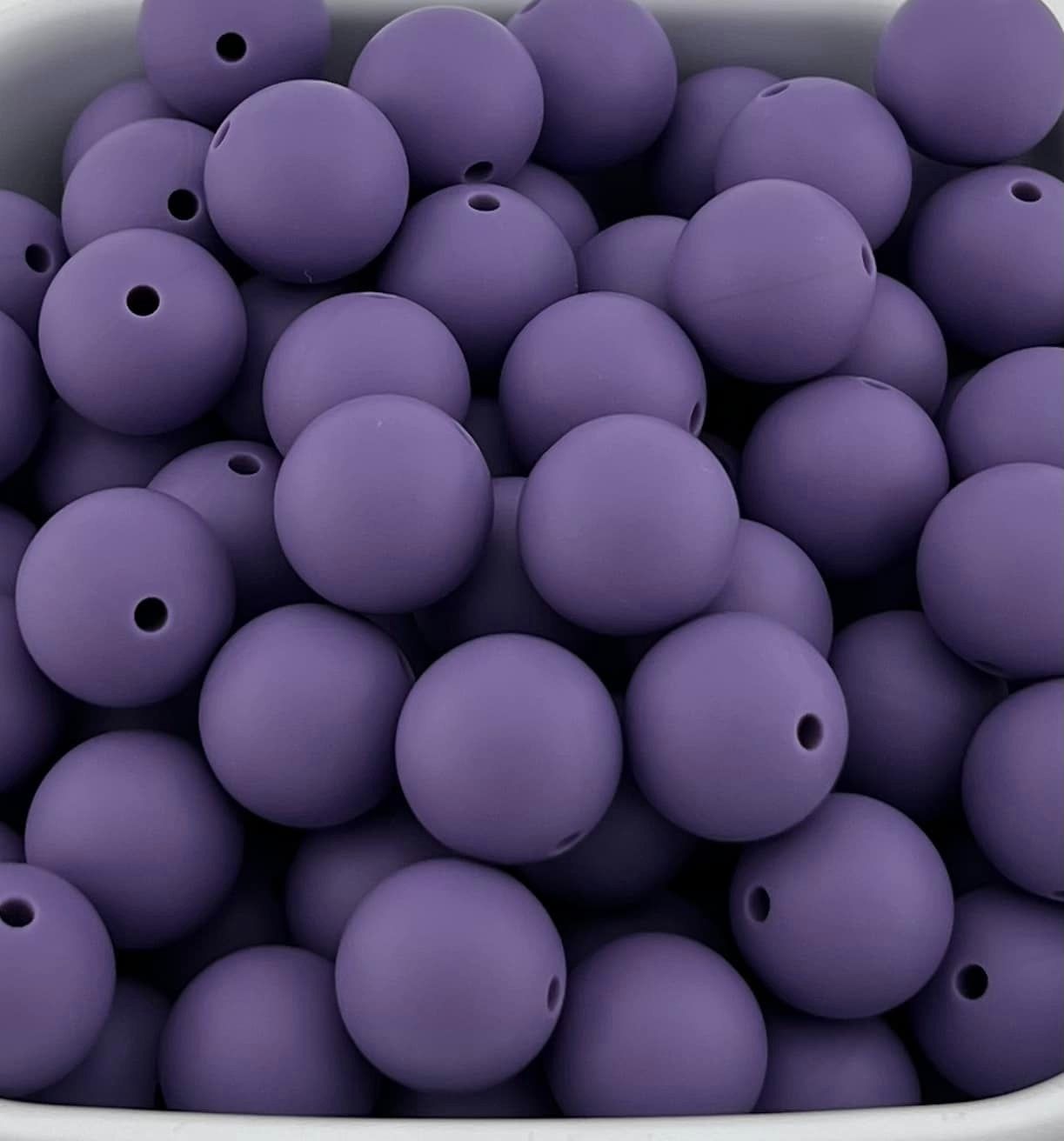 Pack of 100 15mm Cyber Grape Solid Silicone Beads