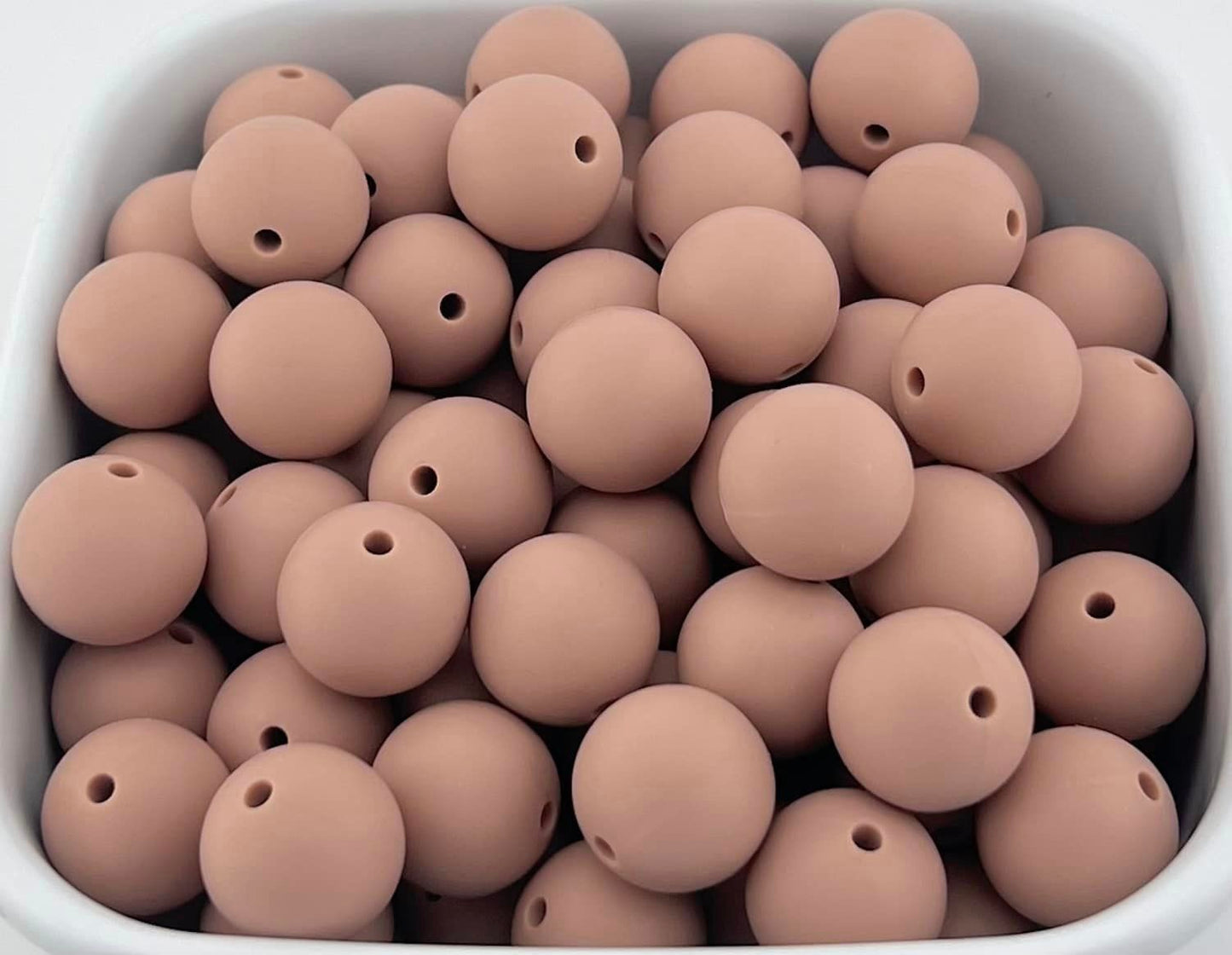 Pack of 100 15mm Mahogany Rose Solid Silicone Beads