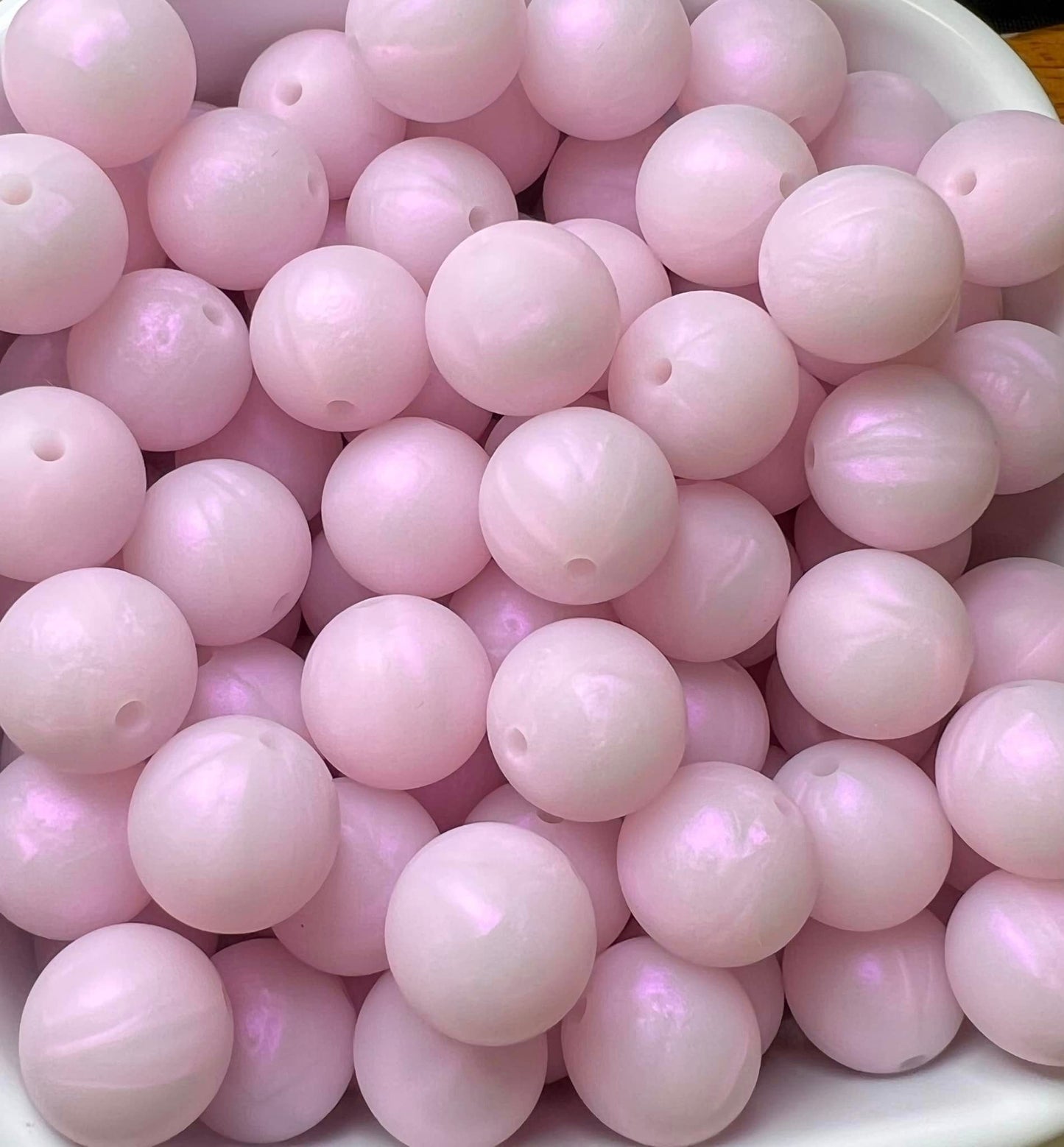 Pack of 100 15mm Aurora Pink Solid Silicone Beads