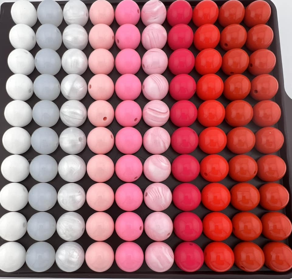 15mm February Liquid (shiny) bead mix