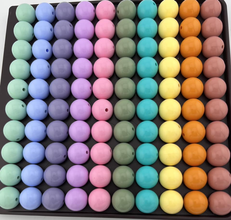 15mm Pastel and muted Liquid (shiny) bead mix