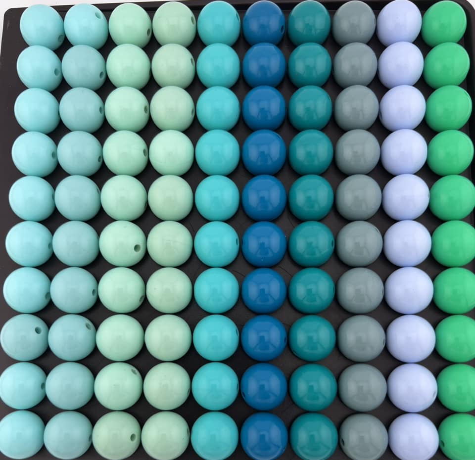 15mm Shades of Turquoise Liquid mix