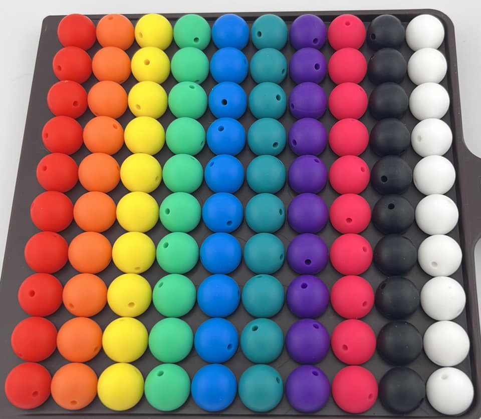 15mm Solids Rainbow mix