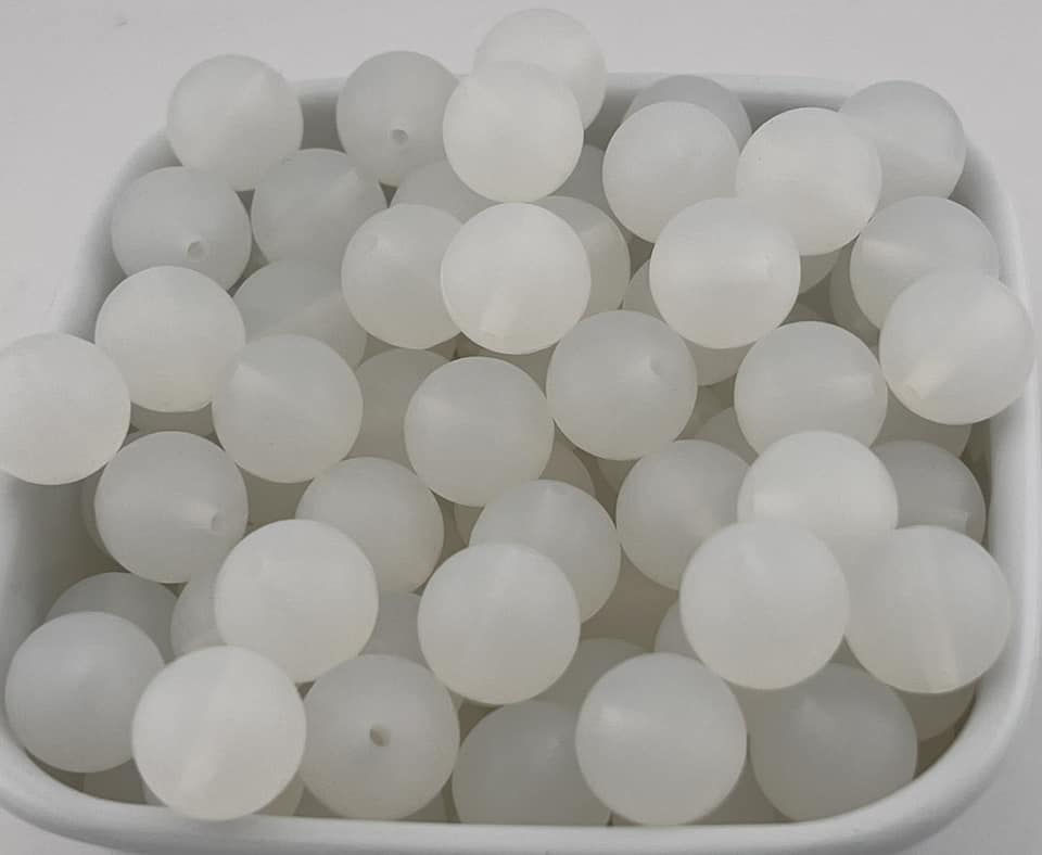 Pack of 100 15mm Clear Solid Silicone Beads