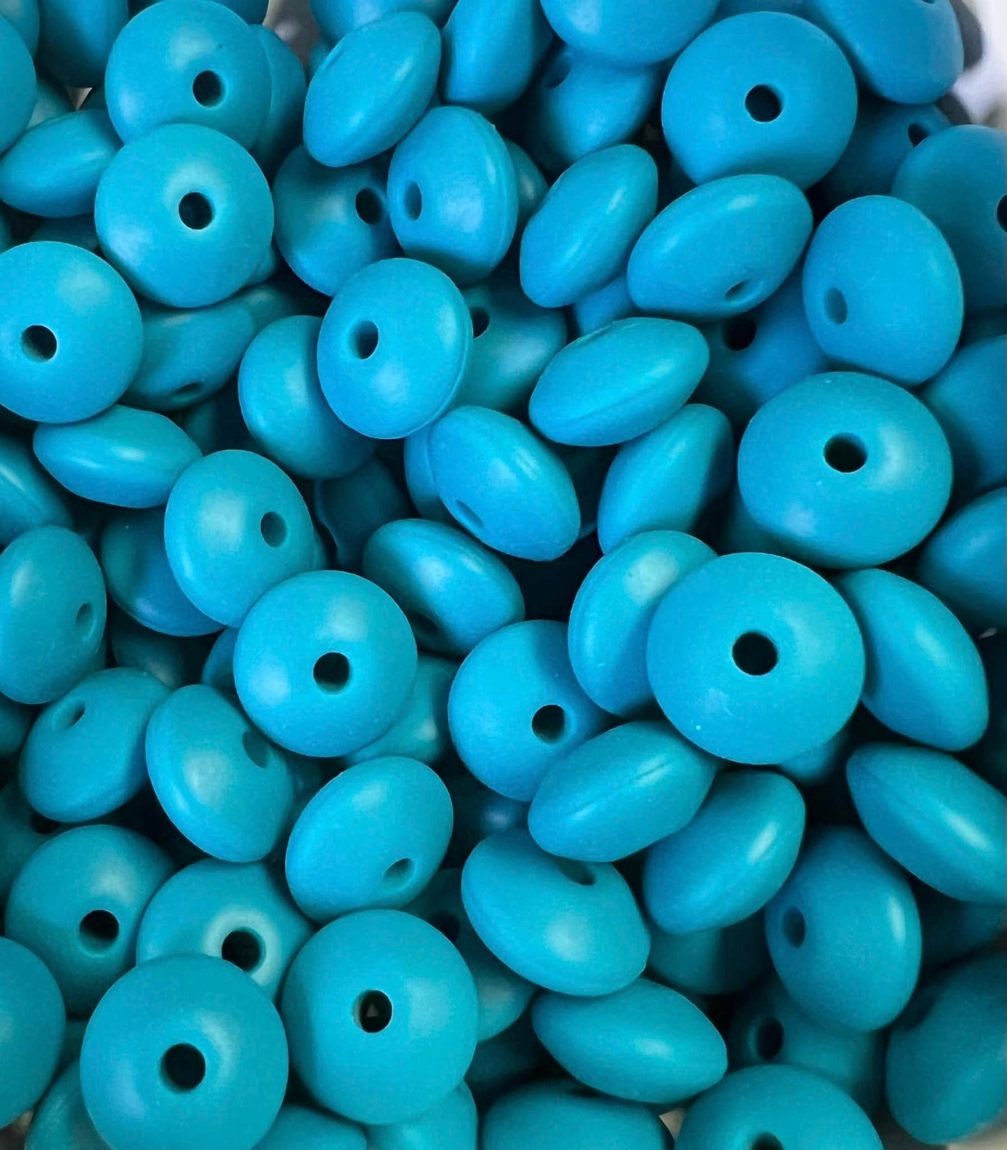 Bag of 100 12mm Biscay Bay Solid Silicone Lentil Beads