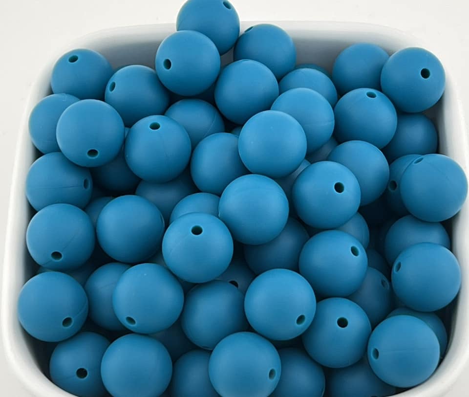 Pack of 90 15mm Biscay Bay Solid Silicone Beads