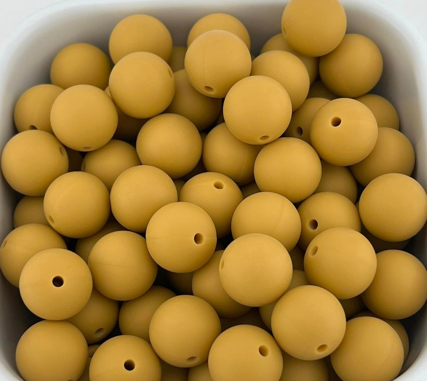 Pack of 100 15mm Gold (No pearl) Solid Silicone Beads