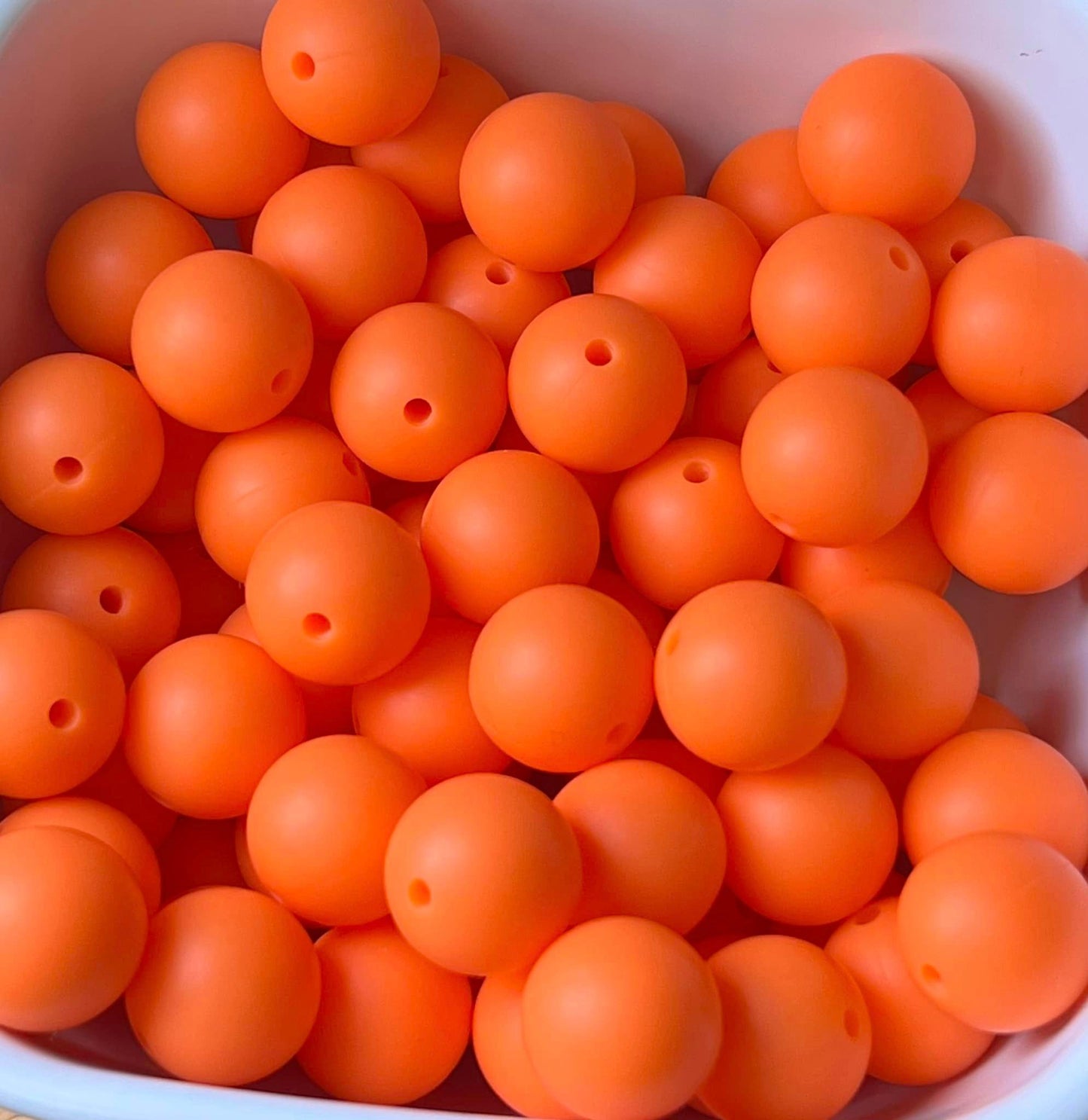 Pack of 70 15mm Nectarine Solid Silicone Beads