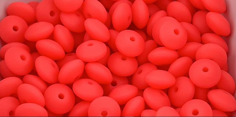 Bag of 100 2mm Shocking Pink Solid Silicone Lentil Beads
