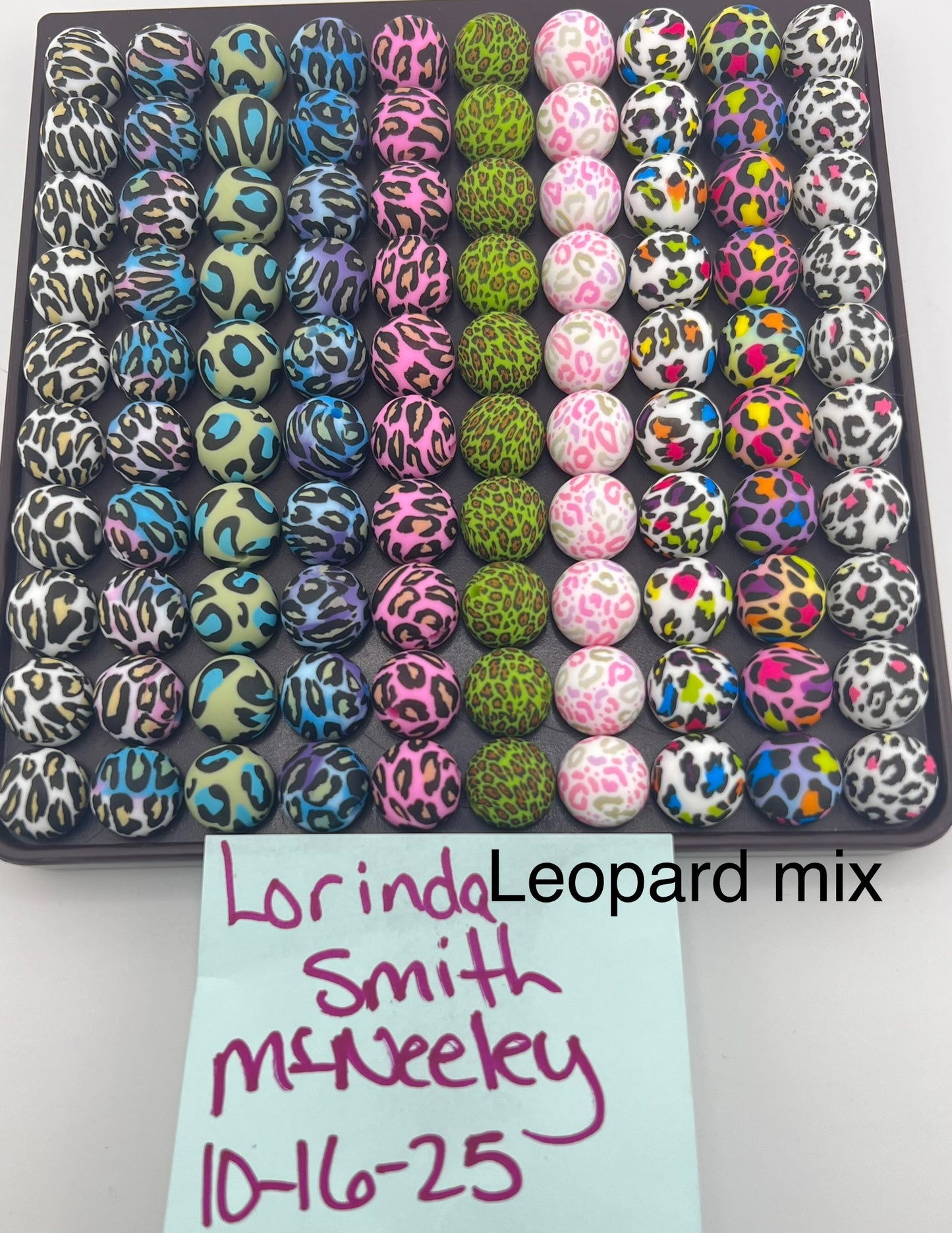 Set of 100 15mm Leopard Bead set