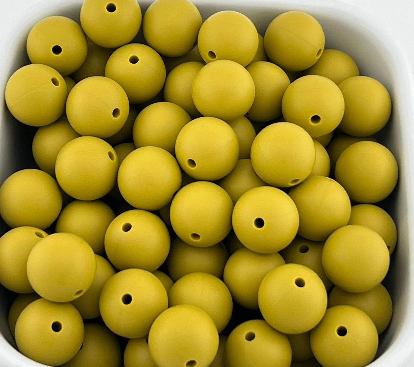 Pack of 100 15mm Split Pea Solid Silicone Beads