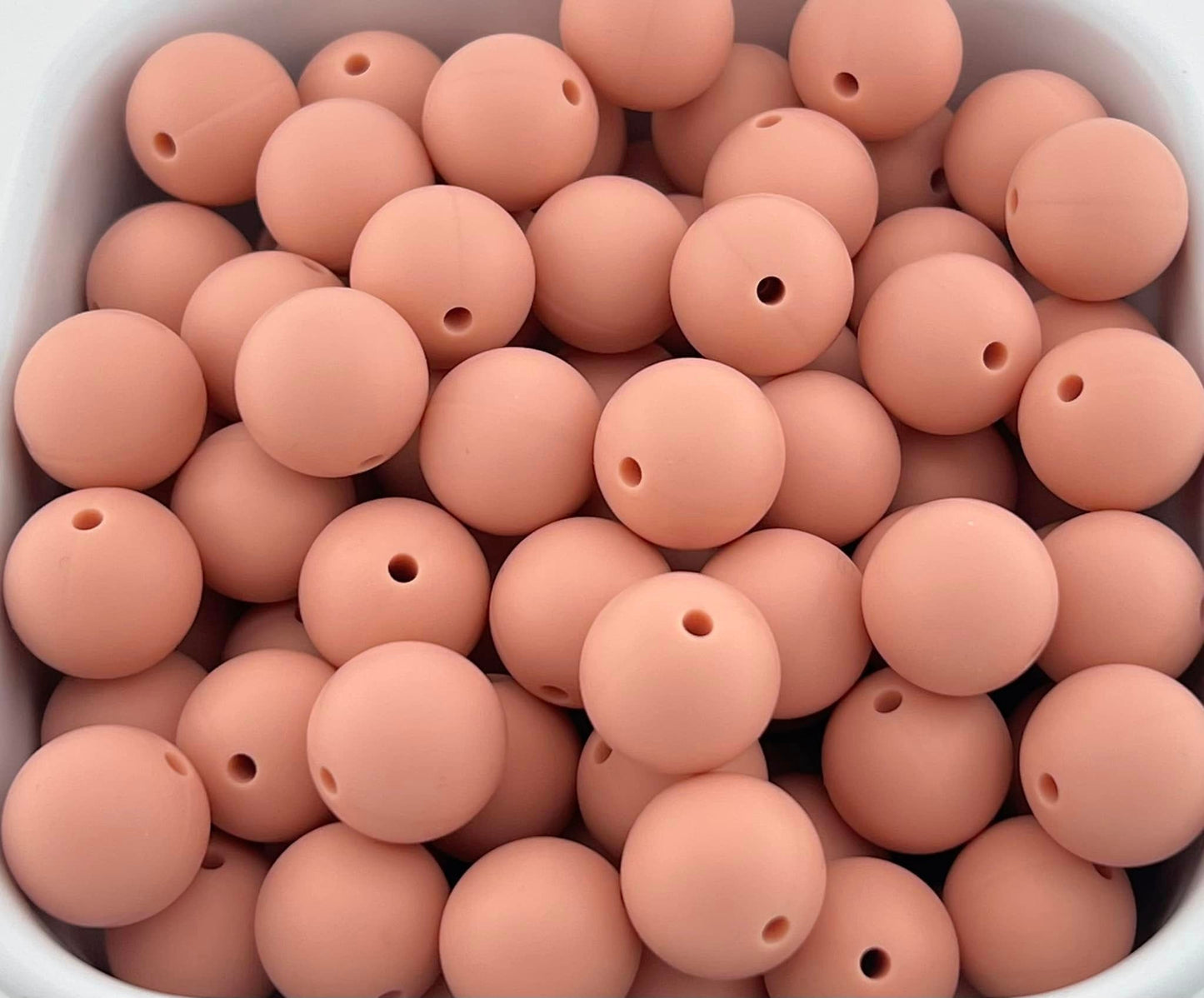 Pack of 100 15mm Dusty Pink Solid Silicone Beads