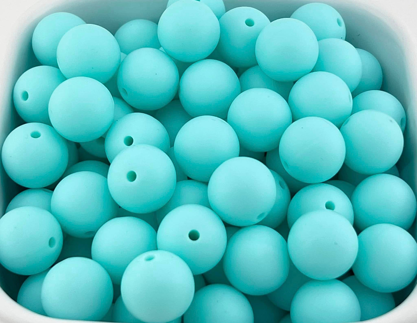 Pack of 100 15mm Caribbean Solid Silicone Bead