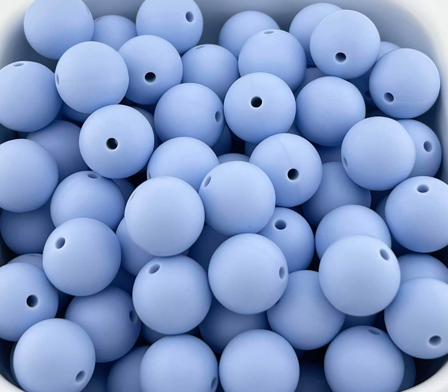 Pack of 100 15mm Blue Lotus Solid Silicone Beads