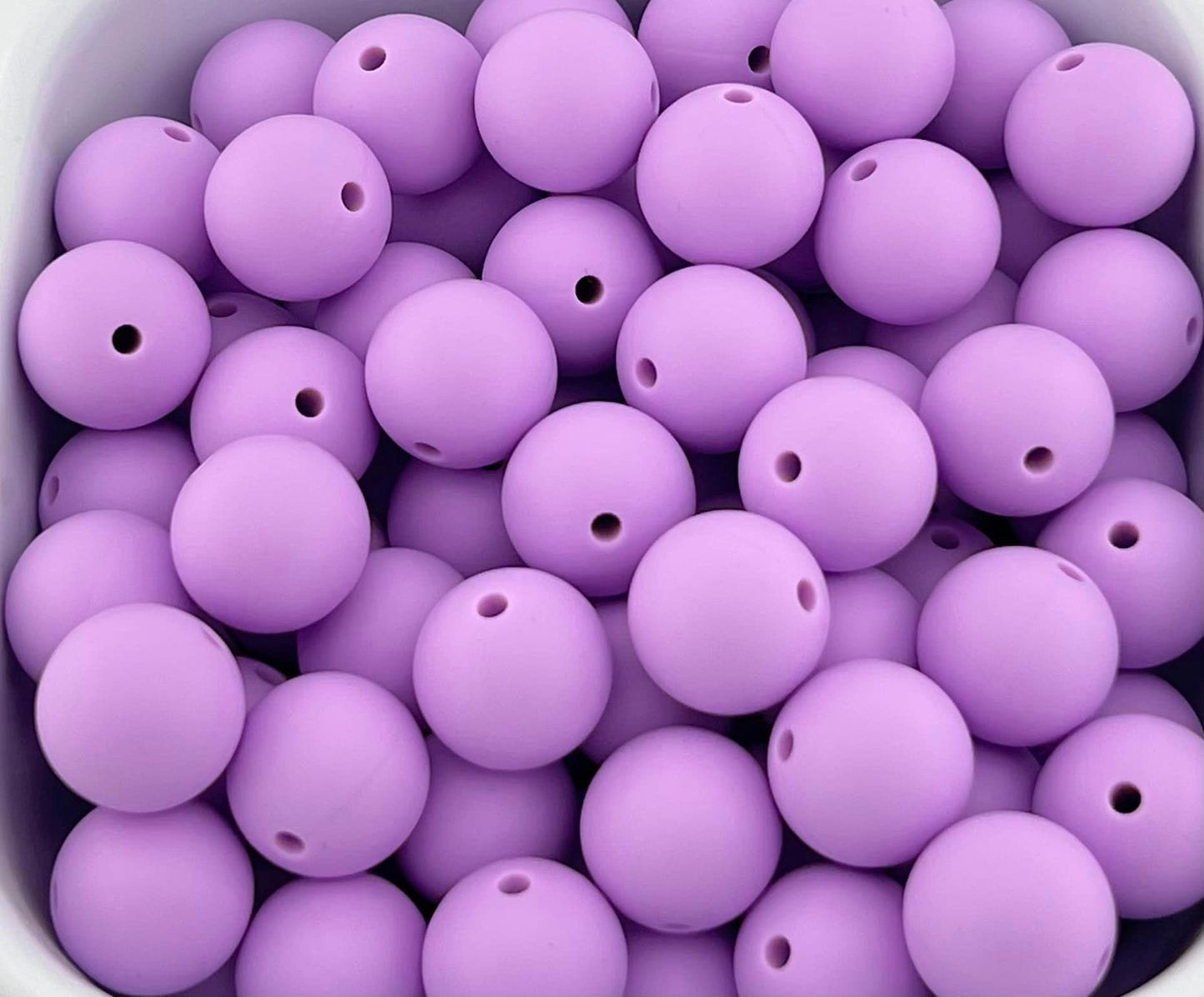 Pack of 70 15mm Light Lavender Solid Silicone Beads