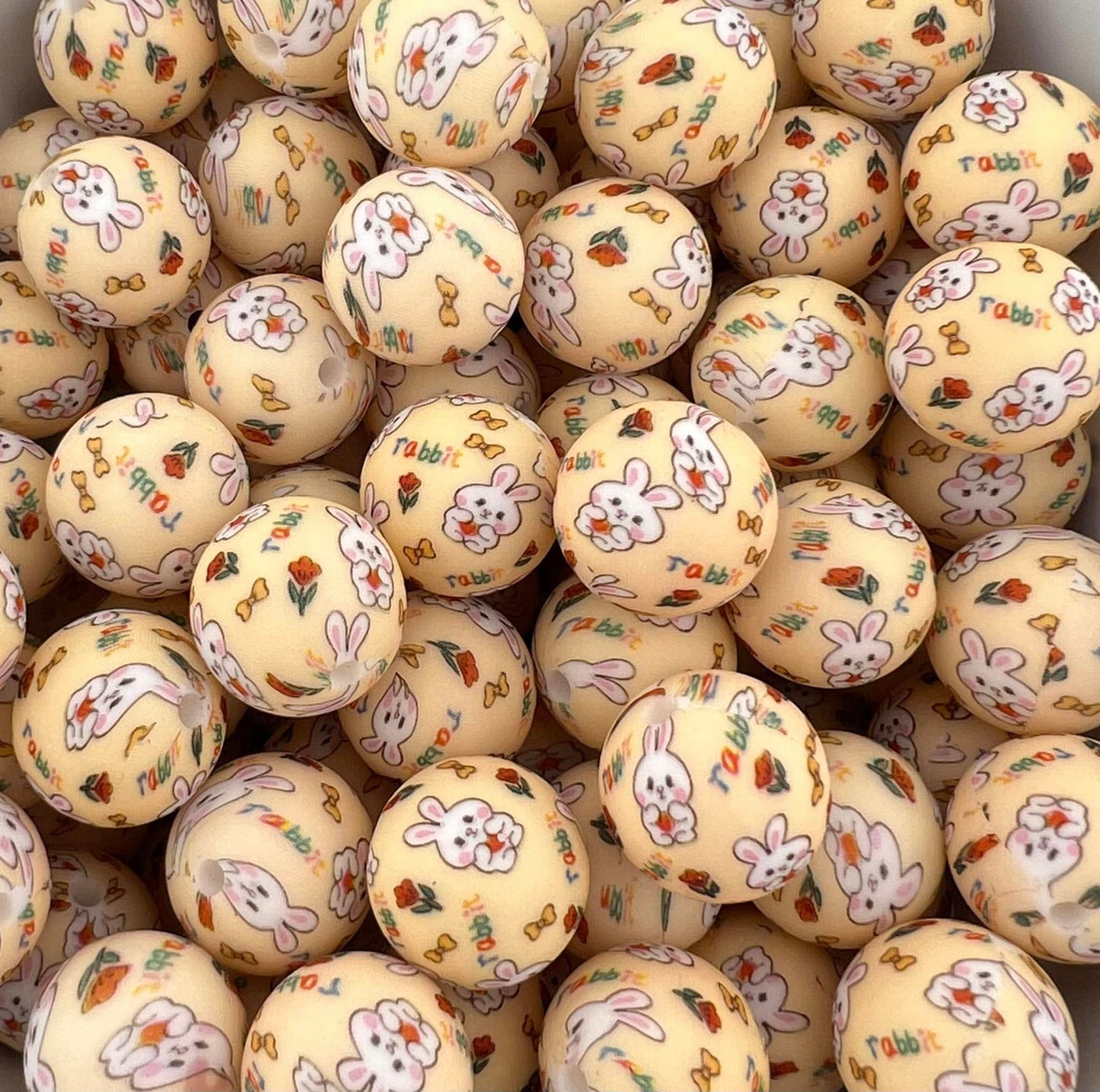 Pack of 70 15MM Adorable Bunny beads