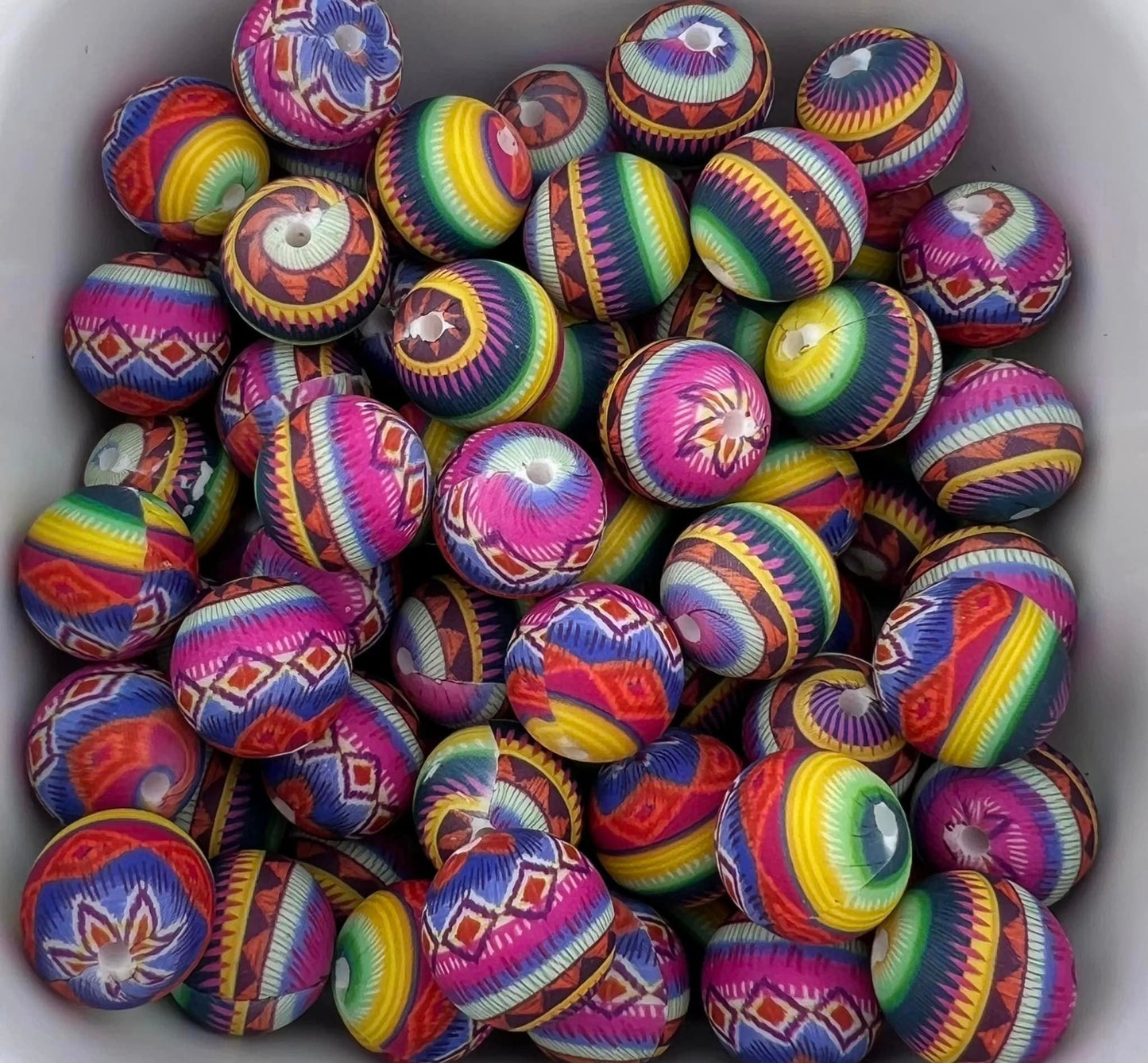 Pack of 75 15MM Aztec beads