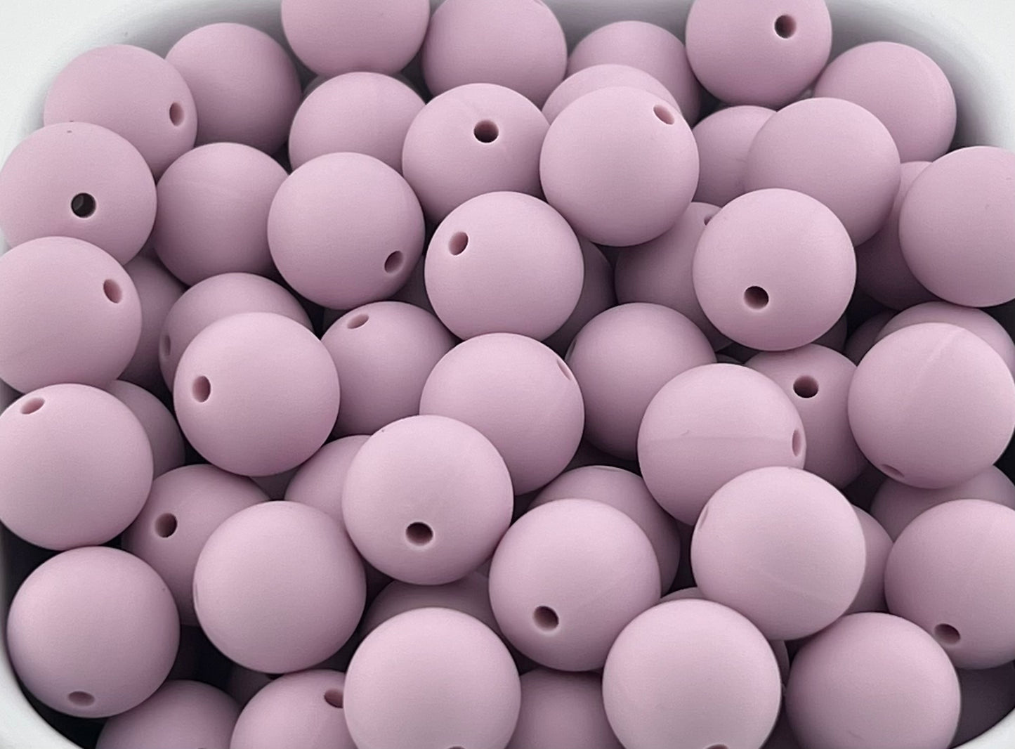 Pack of 100 15mm Pale Wisteria Solid Silicone Beads