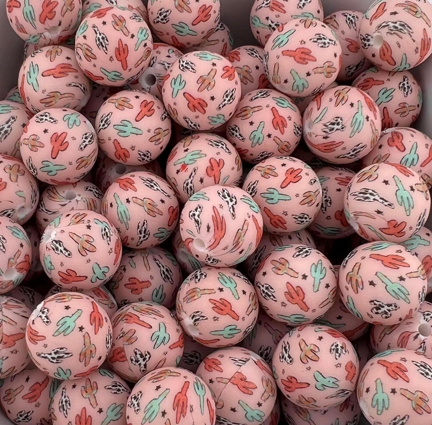 Pack of 100 15MM Boho Cactus beads