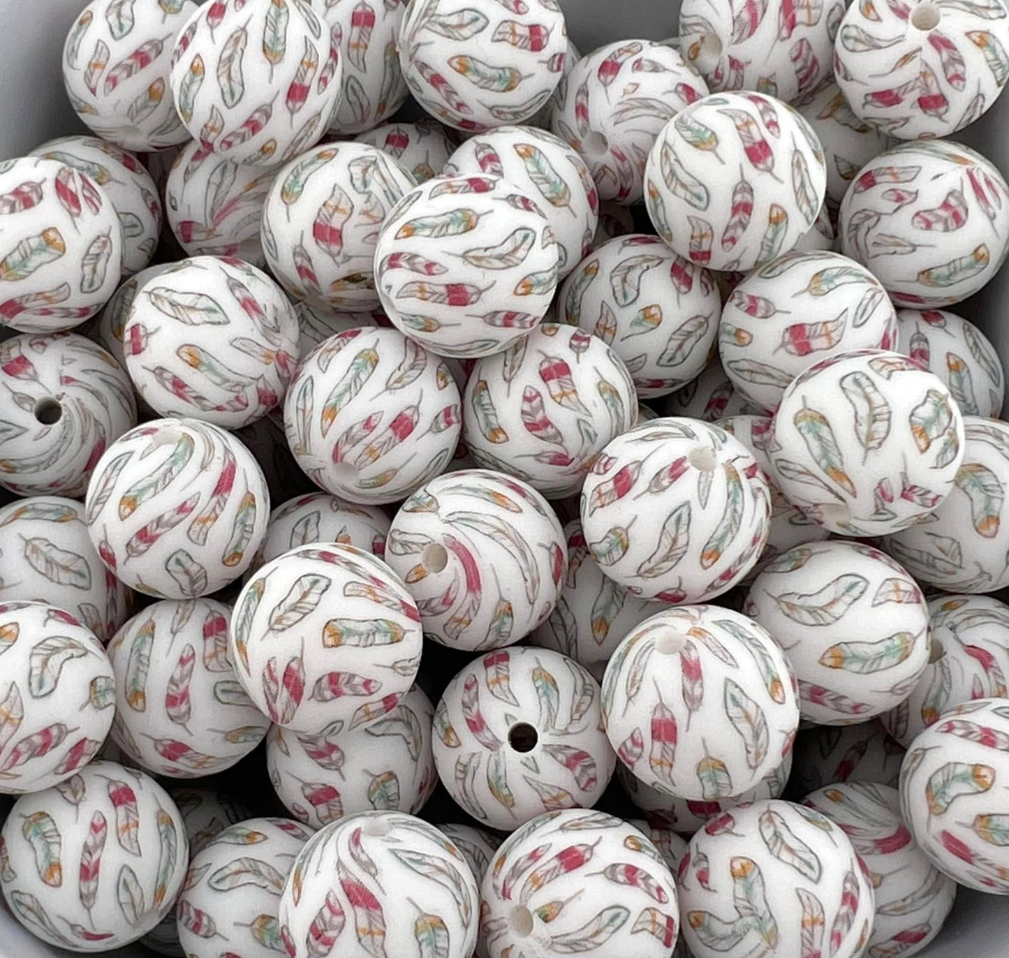 Pack of 100 15MM Boho Feathers beads