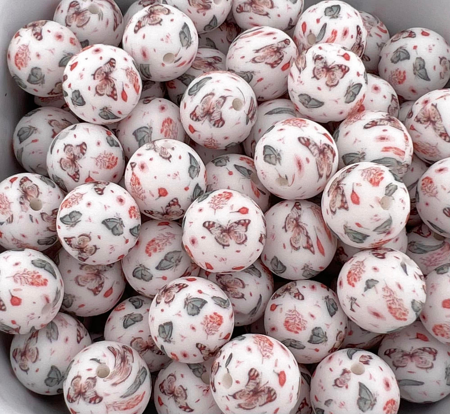 Pack of 100 15MM Butterfly Floral beads