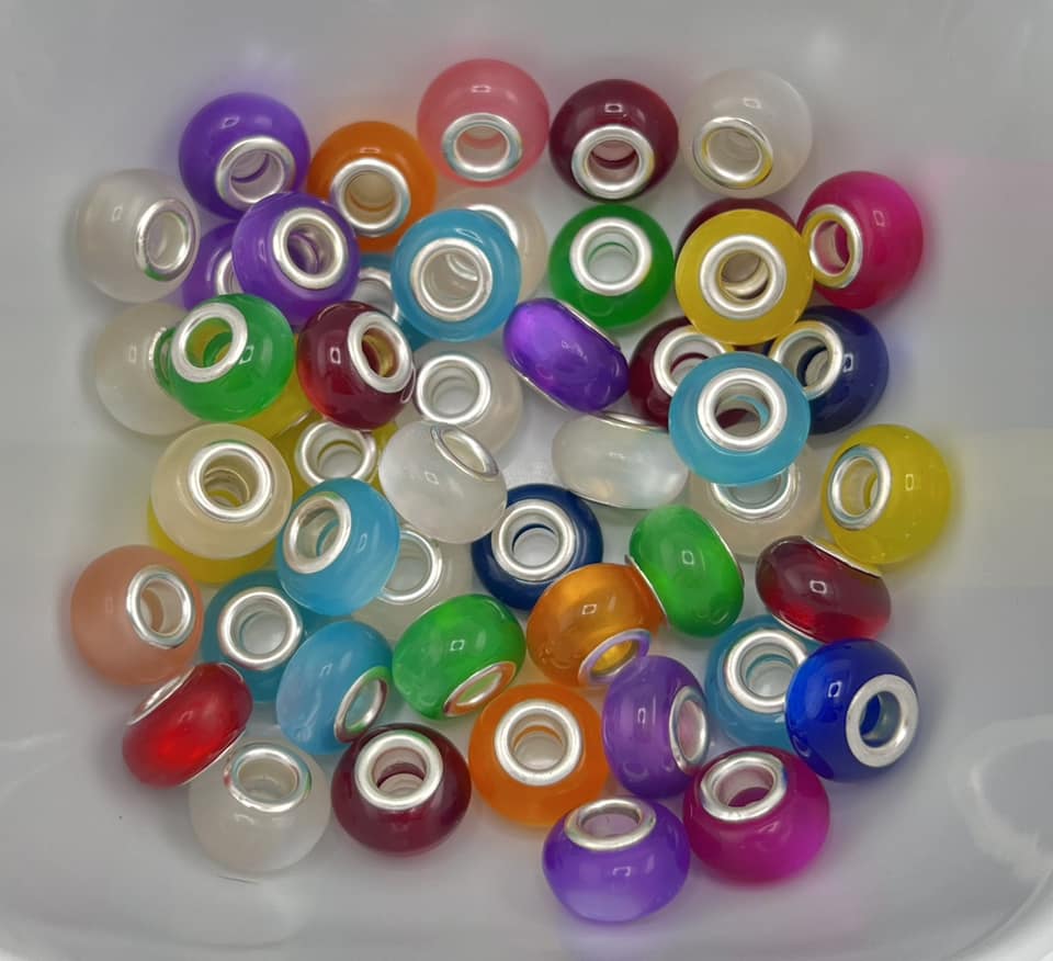 Big Hole Pearl Shimmer Spacer Beads