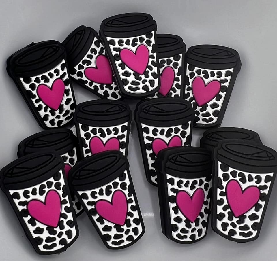 Leopard Heart to go Coffee cup Focals (2 colors)