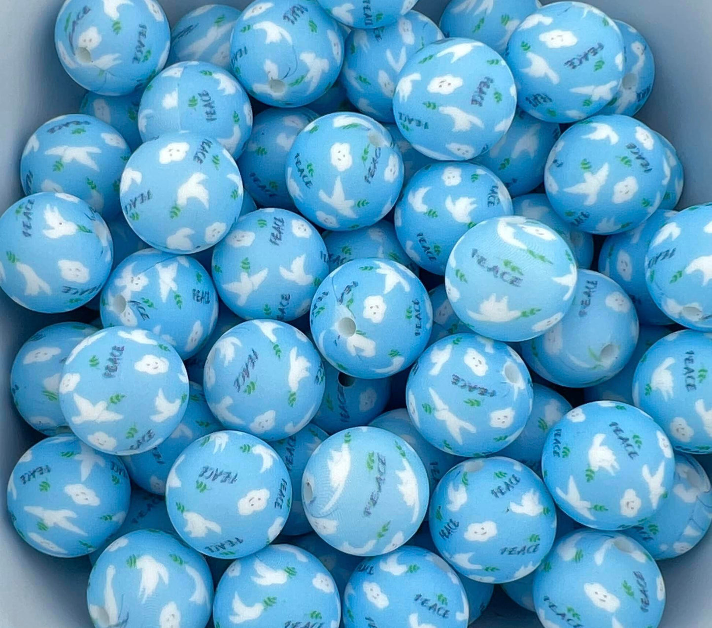 Pack of 75 15MM Doves beads