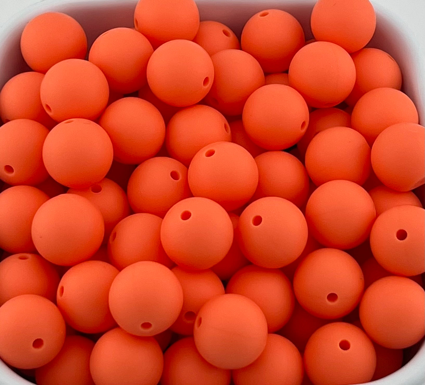Pack of 100 15mm Orange Sherbert Solid Silicone Beads