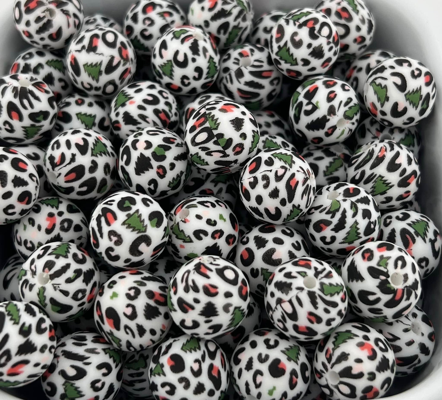 Pack of 100 15MM Leopard and Trees beads