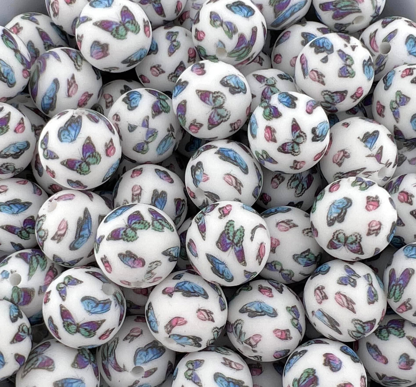Pack of 100 15MM Mosaic Butterfly beads