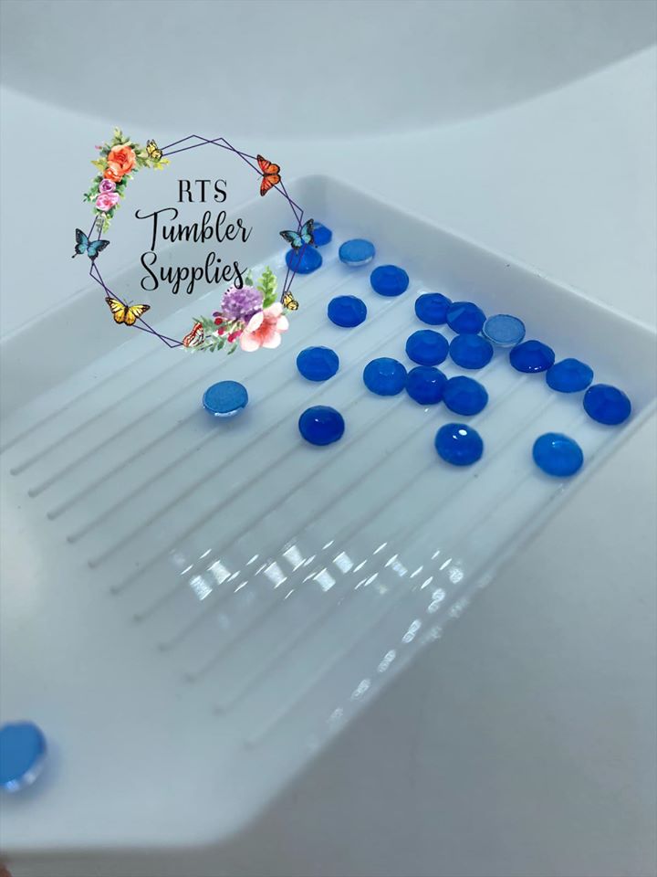 NEON BLUE GLASS RHINESTONES