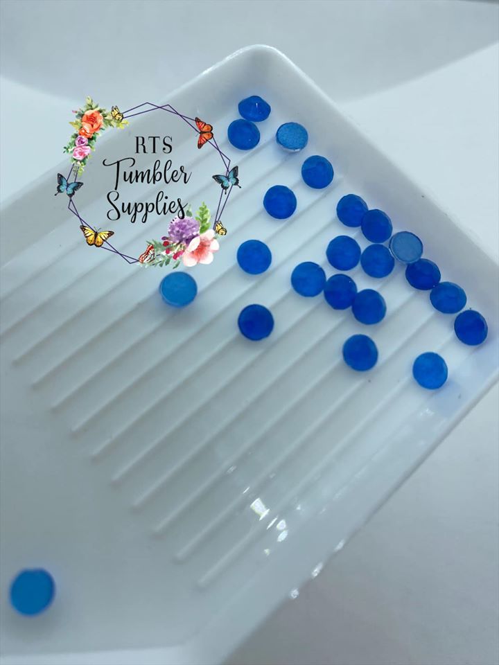 NEON BLUE GLASS RHINESTONES