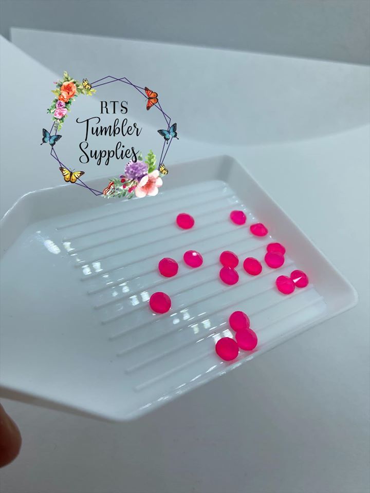 NEON PINK GLASS RHINESTONES