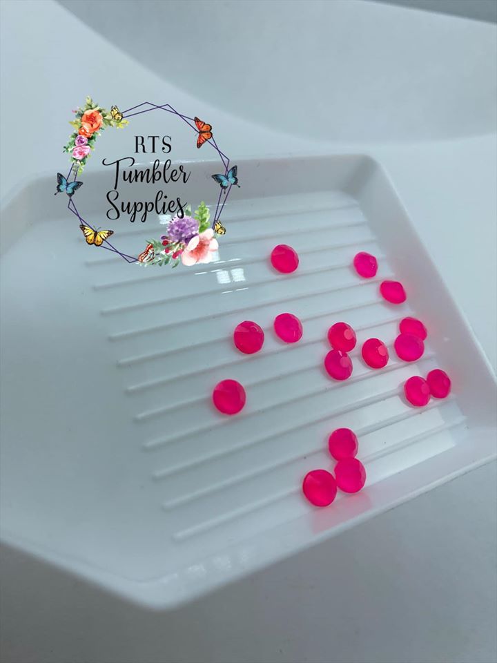 NEON PINK GLASS RHINESTONES