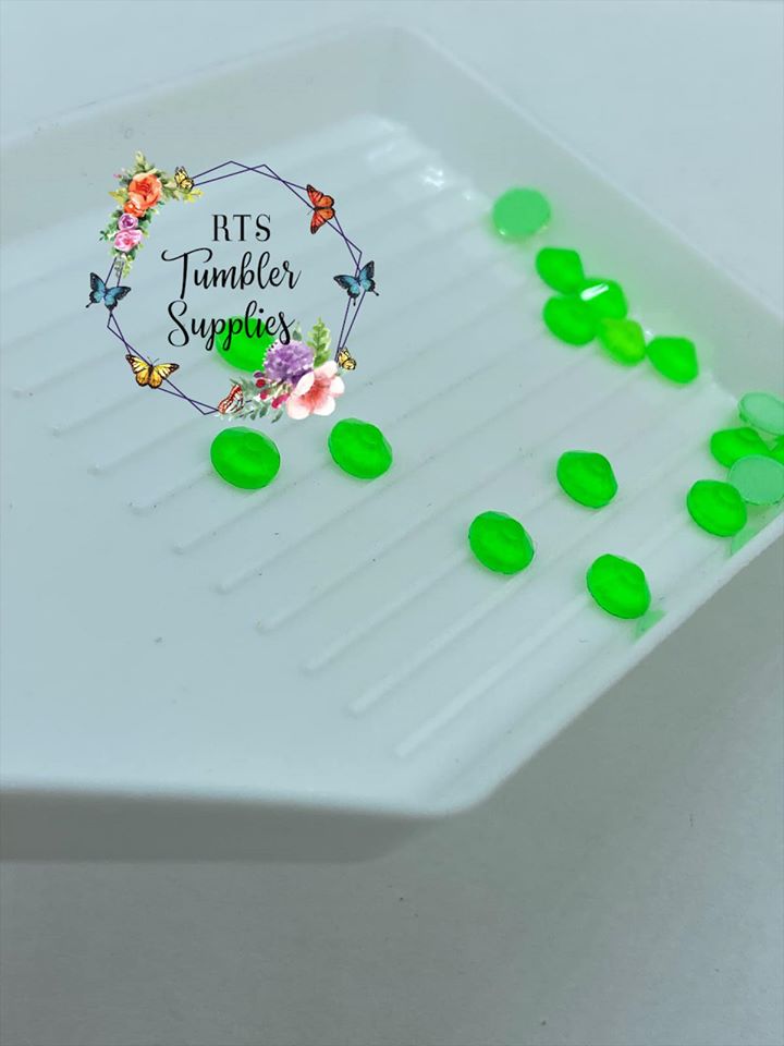 NEON GREEN GLASS RHINESTONES