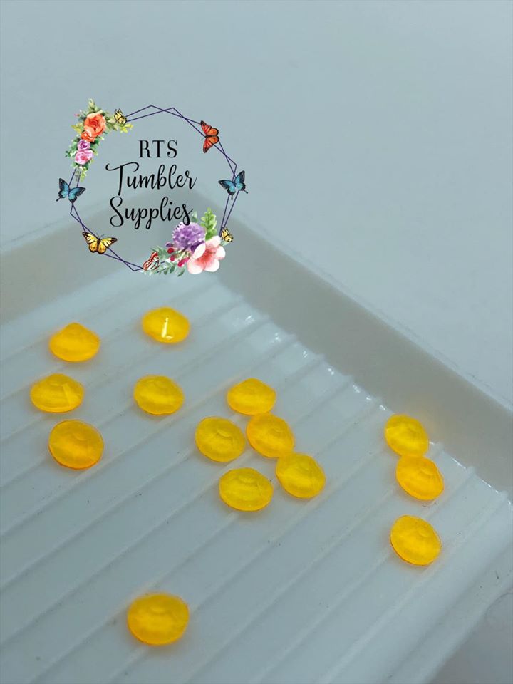 NEON ORANGE GLASS RHINESTONES