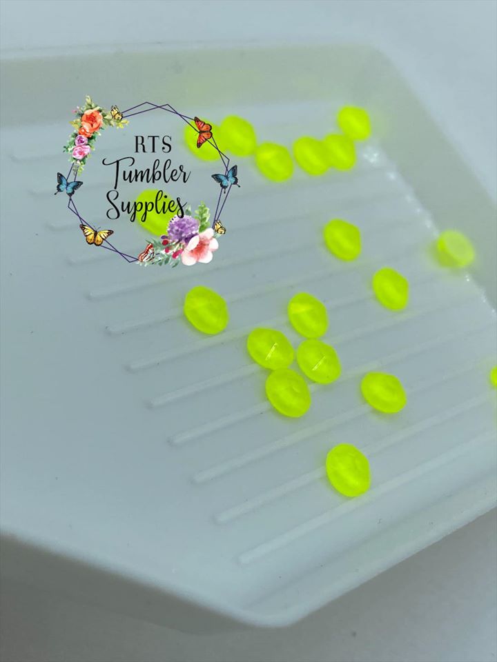 NEON YELLOW GLASS RHINESTONES