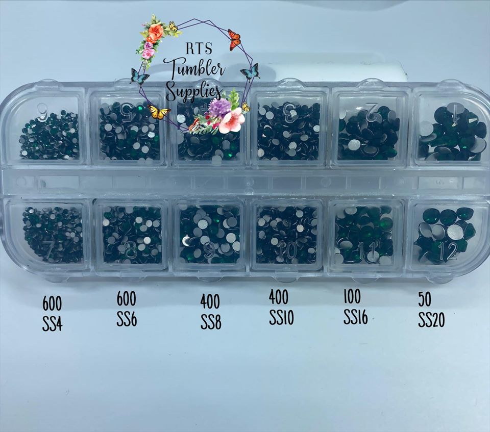 EMERALD GLASS RHINESTONES