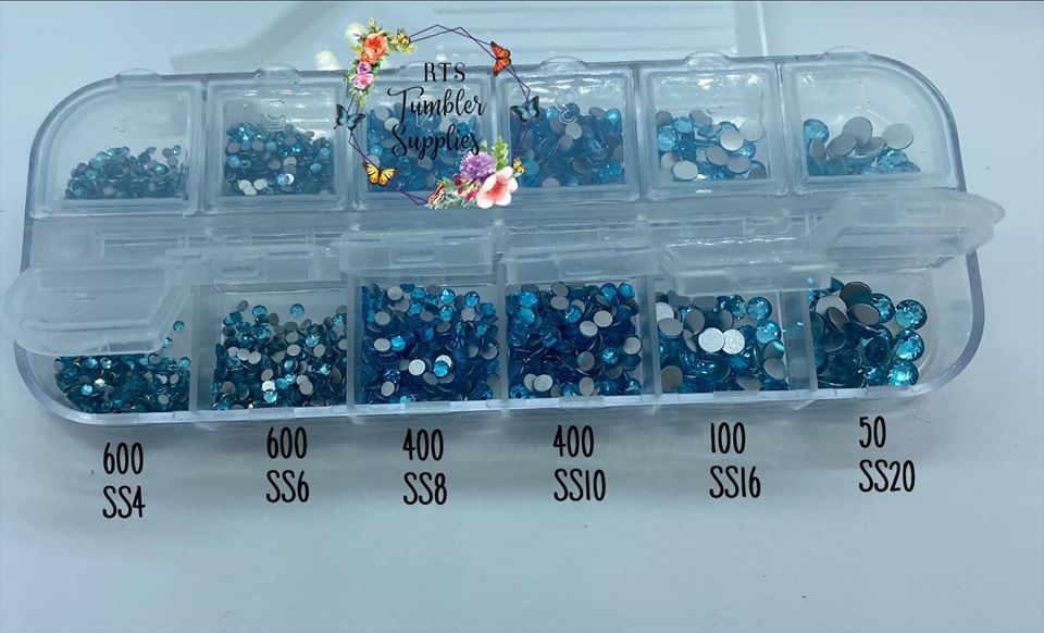 AQUAMARINE GLASS RHINESTONES