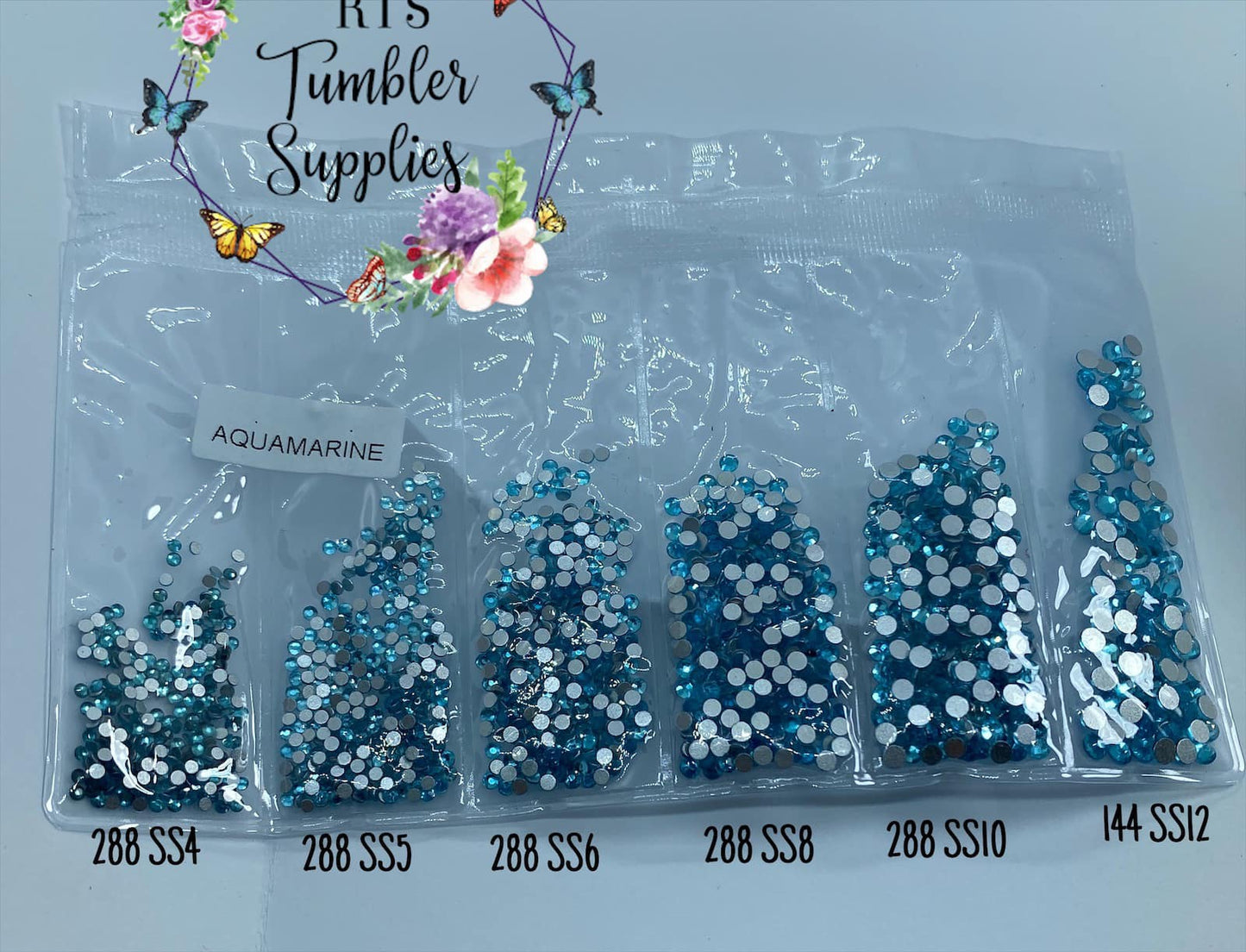AQUAMARINE GLASS RHINESTONES