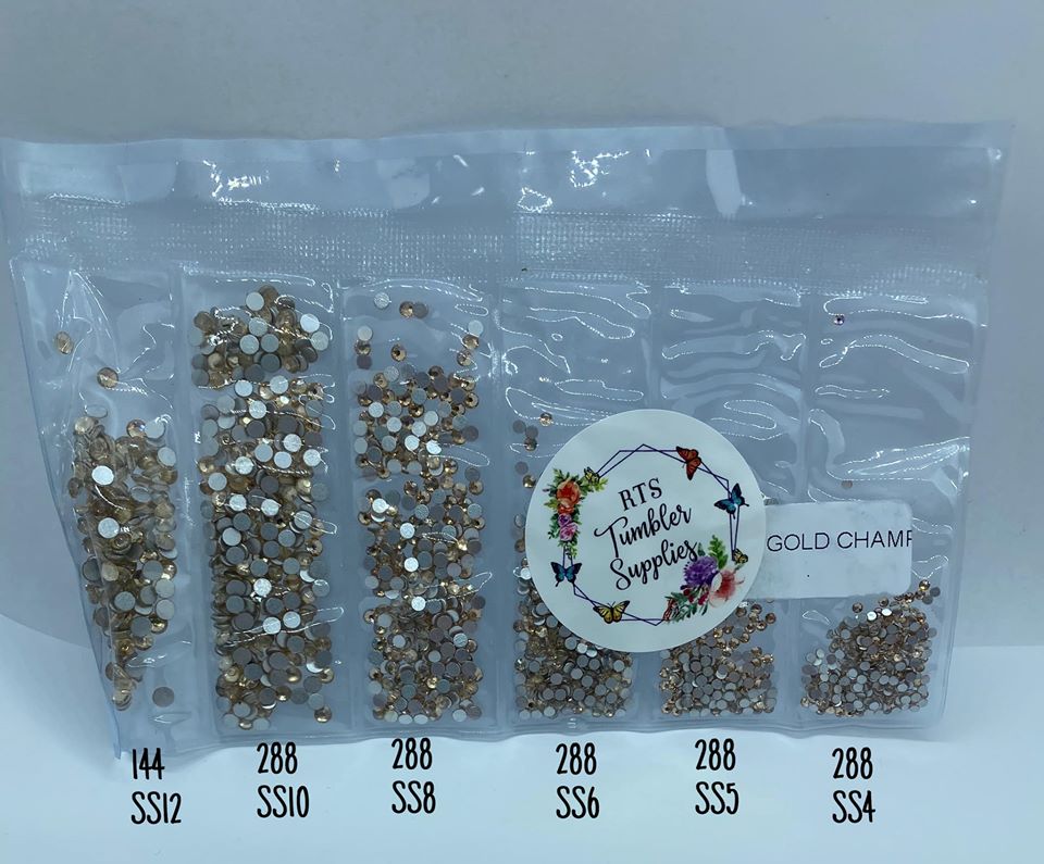 GOLD CHAMPAGNE/GOLDEN SHADOW GLASS RHINESTONES