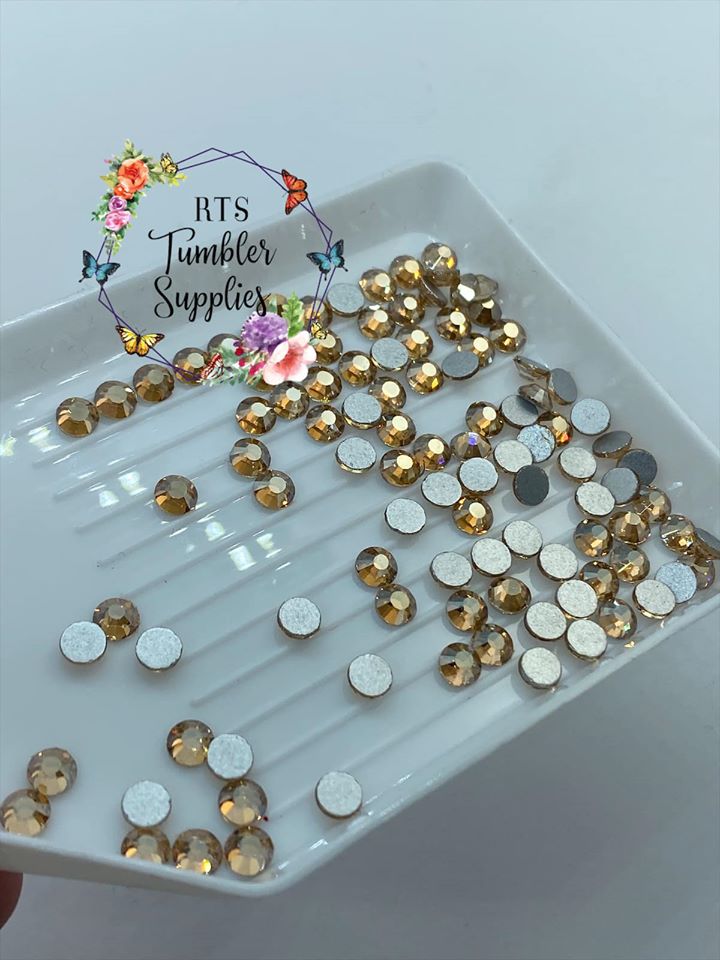 GOLD CHAMPAGNE/GOLDEN SHADOW GLASS RHINESTONES