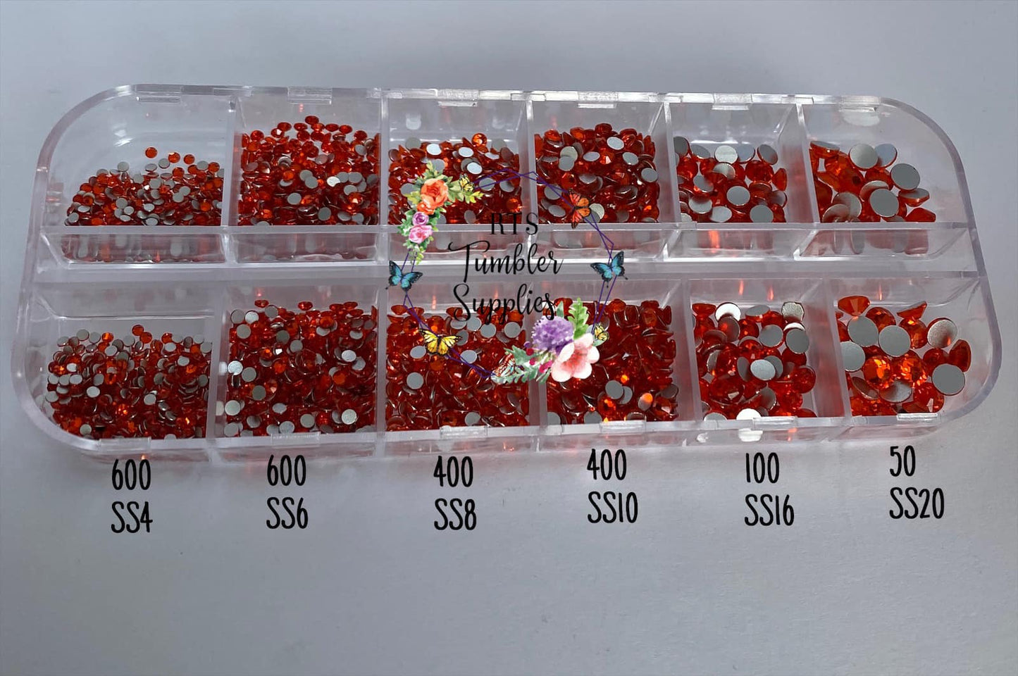ORANGE GLASS RHINESTONES