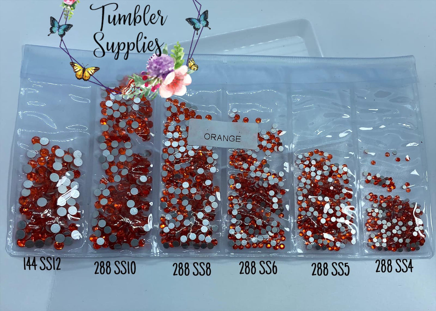 ORANGE GLASS RHINESTONES