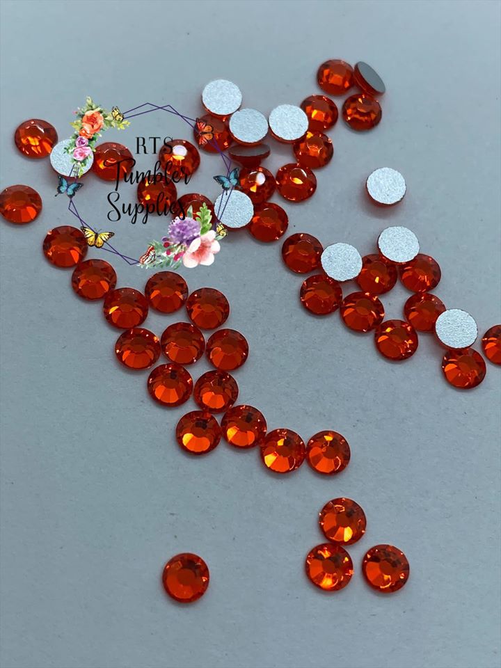 ORANGE GLASS RHINESTONES