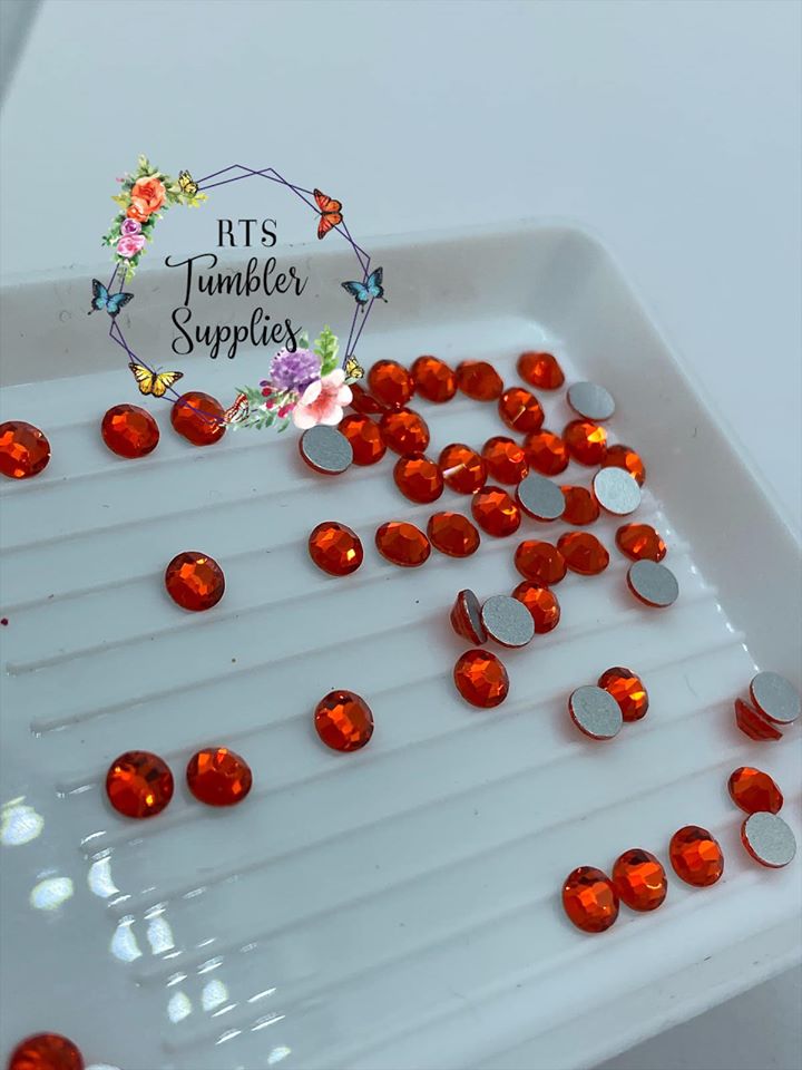 ORANGE GLASS RHINESTONES
