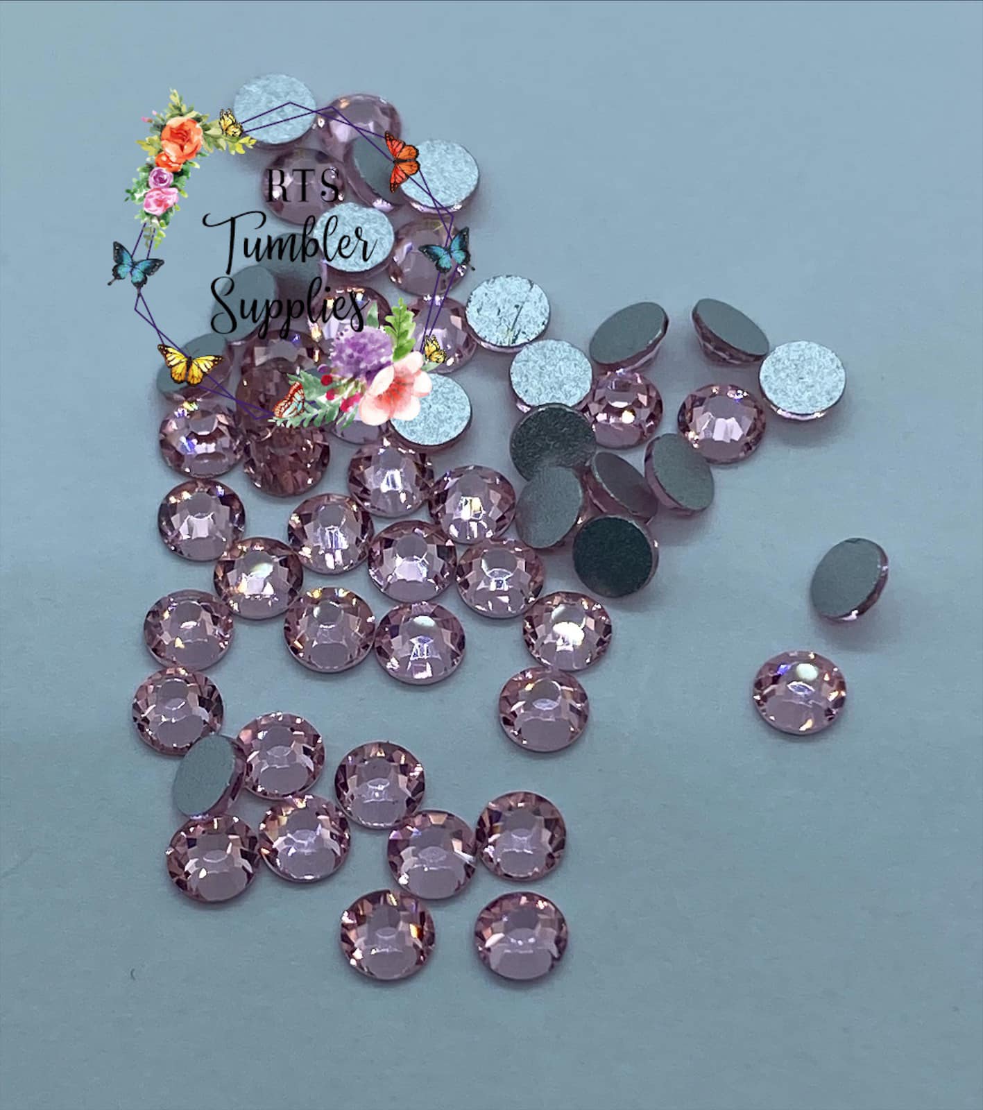 LIGHT PINK GLASS RHINESTONES